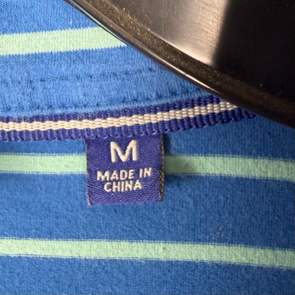 Foot Joy FJ polo shirt men’s Med blue stripe Pima cotton spandex blend - Picture 5 of 6